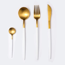 Load image into Gallery viewer, Dinnerware Set 304 Stainless Steel Cutlery Set Steak Knife Fork Set Coffee Spoon Teaspoon Flatware Tableware Kitchen Silverware