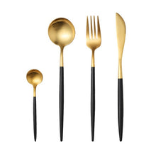 Load image into Gallery viewer, Dinnerware Set 304 Stainless Steel Cutlery Set Steak Knife Fork Set Coffee Spoon Teaspoon Flatware Tableware Kitchen Silverware