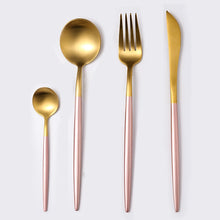 Load image into Gallery viewer, Dinnerware Set 304 Stainless Steel Cutlery Set Steak Knife Fork Set Coffee Spoon Teaspoon Flatware Tableware Kitchen Silverware