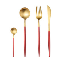 Load image into Gallery viewer, Dinnerware Set 304 Stainless Steel Cutlery Set Steak Knife Fork Set Coffee Spoon Teaspoon Flatware Tableware Kitchen Silverware