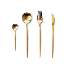Load image into Gallery viewer, Dinnerware Set 304 Stainless Steel Cutlery Set Steak Knife Fork Set Coffee Spoon Teaspoon Flatware Tableware Kitchen Silverware