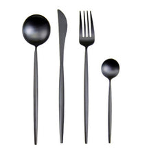 Load image into Gallery viewer, Dinnerware Set 304 Stainless Steel Cutlery Set Steak Knife Fork Set Coffee Spoon Teaspoon Flatware Tableware Kitchen Silverware