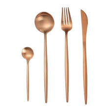 Load image into Gallery viewer, Dinnerware Set 304 Stainless Steel Cutlery Set Steak Knife Fork Set Coffee Spoon Teaspoon Flatware Tableware Kitchen Silverware