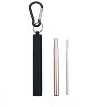 Load image into Gallery viewer, 18/10 Stainless Steel Collapsible Straw Set Reusable Telescopic Drinking Straw Portable Straw For Travel Metal Drink Straw Brush