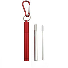 Load image into Gallery viewer, 18/10 Stainless Steel Collapsible Straw Set Reusable Telescopic Drinking Straw Portable Straw For Travel Metal Drink Straw Brush