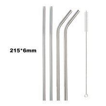 Load image into Gallery viewer, 18/10 Stainless Steel Collapsible Straw Set Reusable Telescopic Drinking Straw Portable Straw For Travel Metal Drink Straw Brush