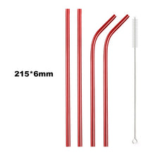 Load image into Gallery viewer, 18/10 Stainless Steel Collapsible Straw Set Reusable Telescopic Drinking Straw Portable Straw For Travel Metal Drink Straw Brush
