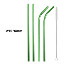 Load image into Gallery viewer, 18/10 Stainless Steel Collapsible Straw Set Reusable Telescopic Drinking Straw Portable Straw For Travel Metal Drink Straw Brush
