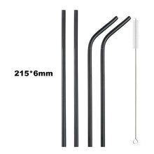 Load image into Gallery viewer, 18/10 Stainless Steel Collapsible Straw Set Reusable Telescopic Drinking Straw Portable Straw For Travel Metal Drink Straw Brush