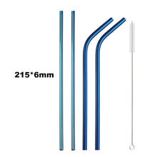 Load image into Gallery viewer, 18/10 Stainless Steel Collapsible Straw Set Reusable Telescopic Drinking Straw Portable Straw For Travel Metal Drink Straw Brush