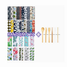 Load image into Gallery viewer, Bamboo Cutlery Set Travel Utensils Biodegradable Wooden Dinnerware Outdoor Portable Flatware Zero Waste Bamboo Tableware Set