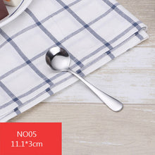 Load image into Gallery viewer, 1pcs Stainless Steel Round Spoon Stir Spoon Coffee Spoon Ice Cream Honey Dessert Tea Spoon five sizes optional