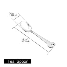 Load image into Gallery viewer, Stainless Steel Creative Wrench Shape Dinnerware Set Cutlery knife Utensils Kitchen Accessories Dinner Fork Spoon Family Camping