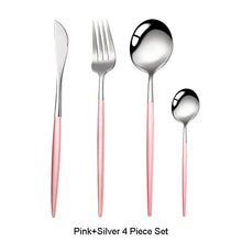 Load image into Gallery viewer, 4Pcs/set Black Gold Cutlery Set 18/10 Stainless Steel Dinnerware Silverware Flatware Set Dinner Knife Fork Spoon Dropshipping