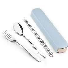 Load image into Gallery viewer, WORTHBUY Portable Travel Tableware Set Stainless Steel Dinnerware With Box Kitchen Fork Spoon Dinner Set For Kid School Cutlery