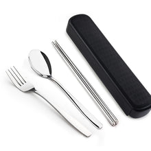 Load image into Gallery viewer, WORTHBUY Portable Travel Tableware Set Stainless Steel Dinnerware With Box Kitchen Fork Spoon Dinner Set For Kid School Cutlery