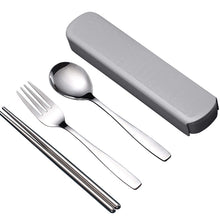 Load image into Gallery viewer, WORTHBUY Portable Travel Tableware Set Stainless Steel Dinnerware With Box Kitchen Fork Spoon Dinner Set For Kid School Cutlery