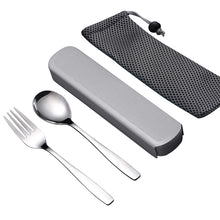 Load image into Gallery viewer, WORTHBUY Portable Travel Tableware Set Stainless Steel Dinnerware With Box Kitchen Fork Spoon Dinner Set For Kid School Cutlery
