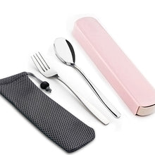 Load image into Gallery viewer, WORTHBUY Portable Travel Tableware Set Stainless Steel Dinnerware With Box Kitchen Fork Spoon Dinner Set For Kid School Cutlery