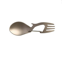 Load image into Gallery viewer, Multi-Tool Titanium Construction Spork Multi-Function Spoon Fork Carabiner Bottle Opener Outdoor Camping Picnic Tableware