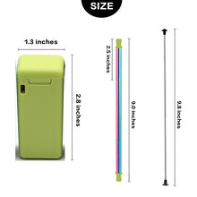 Load image into Gallery viewer, Pajita plegable, reutilizable, portátil, para viaje, Pajita plegable, resistente, vajilla medioambiental, creativa, plegable, paja para exteriores 4