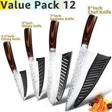 Load image into Gallery viewer, Cuchillo de cocina de 8 pulgadas, cuchillos profesionales japoneses de Chef 7CR17 440C, cuchillo de carnicero de acero inoxidable, juego de santoku
