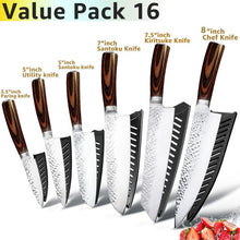Load image into Gallery viewer, Cuchillo de cocina de 8 pulgadas, cuchillos profesionales japoneses de Chef 7CR17 440C, cuchillo de carnicero de acero inoxidable, juego de santoku
