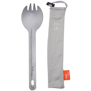 TiTo Titanium spork Outdoor Camping titanium alloy spoon Picnic Fork Ultralight Environmental pure titanium Tableware Portable