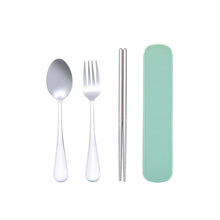 Load image into Gallery viewer, Stainless Steel Dinnerware Set Travel Camping Cutlery Set Reusable Silverware With Spoon Fork Chopsticks Straw And Portable Case
