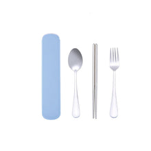 Load image into Gallery viewer, Stainless Steel Dinnerware Set Travel Camping Cutlery Set Reusable Silverware With Spoon Fork Chopsticks Straw And Portable Case
