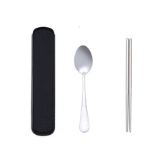 Load image into Gallery viewer, Stainless Steel Dinnerware Set Travel Camping Cutlery Set Reusable Silverware With Spoon Fork Chopsticks Straw And Portable Case
