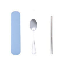 Load image into Gallery viewer, Stainless Steel Dinnerware Set Travel Camping Cutlery Set Reusable Silverware With Spoon Fork Chopsticks Straw And Portable Case
