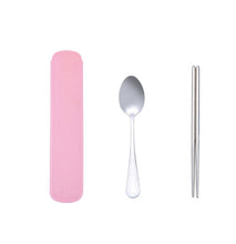 Load image into Gallery viewer, Stainless Steel Dinnerware Set Travel Camping Cutlery Set Reusable Silverware With Spoon Fork Chopsticks Straw And Portable Case
