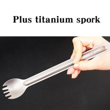 Load image into Gallery viewer, TiTo Titanium Long Handle Spoon Tableware Portable Camping Cutlery Convenient Titanium Spork Environmental Titanium fork
