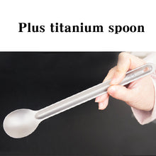 Load image into Gallery viewer, TiTo Titanium Long Handle Spoon Tableware Portable Camping Cutlery Convenient Titanium Spork Environmental Titanium fork
