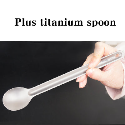 TiTo Titanium Long Handle Spoon Tableware Portable Camping Cutlery Convenient Titanium Spork Environmental Titanium fork