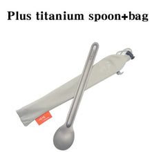 Load image into Gallery viewer, TiTo Titanium Long Handle Spoon Tableware Portable Camping Cutlery Convenient Titanium Spork Environmental Titanium fork
