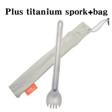 Load image into Gallery viewer, TiTo Titanium Long Handle Spoon Tableware Portable Camping Cutlery Convenient Titanium Spork Environmental Titanium fork
