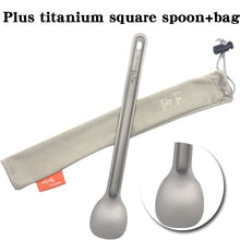 Load image into Gallery viewer, TiTo Titanium Long Handle Spoon Tableware Portable Camping Cutlery Convenient Titanium Spork Environmental Titanium fork
