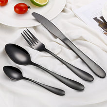 Load image into Gallery viewer, 2018 Multi-Colors Rainbow Cutlery Set Dinnerware Set Black Cutlery Kit Fork Knife Stainless Steel Silverware Home Tableware Set
