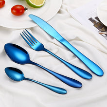 Load image into Gallery viewer, 2018 Multi-Colors Rainbow Cutlery Set Dinnerware Set Black Cutlery Kit Fork Knife Stainless Steel Silverware Home Tableware Set
