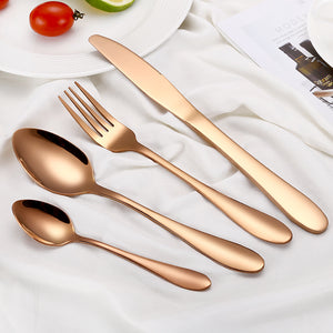 2018 Multi-Colors Rainbow Cutlery Set Dinnerware Set Black Cutlery Kit Fork Knife Stainless Steel Silverware Home Tableware Set