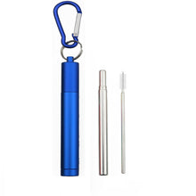 Load image into Gallery viewer, 18/10 Stainless Steel Collapsible Straw Set Reusable Telescopic Drinking Straw Portable Straw For Travel Metal Drink Straw Brush
