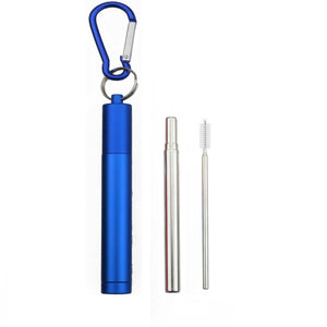 18/10 Stainless Steel Collapsible Straw Set Reusable Telescopic Drinking Straw Portable Straw For Travel Metal Drink Straw Brush