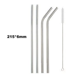 18/10 Stainless Steel Collapsible Straw Set Reusable Telescopic Drinking Straw Portable Straw For Travel Metal Drink Straw Brush