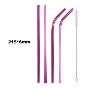 18/10 Stainless Steel Collapsible Straw Set Reusable Telescopic Drinking Straw Portable Straw For Travel Metal Drink Straw Brush