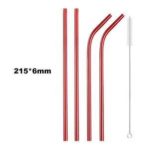 18/10 Stainless Steel Collapsible Straw Set Reusable Telescopic Drinking Straw Portable Straw For Travel Metal Drink Straw Brush