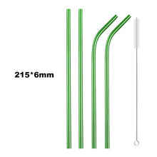 Load image into Gallery viewer, 18/10 Stainless Steel Collapsible Straw Set Reusable Telescopic Drinking Straw Portable Straw For Travel Metal Drink Straw Brush
