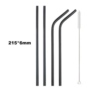 18/10 Stainless Steel Collapsible Straw Set Reusable Telescopic Drinking Straw Portable Straw For Travel Metal Drink Straw Brush