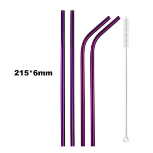 18/10 Stainless Steel Collapsible Straw Set Reusable Telescopic Drinking Straw Portable Straw For Travel Metal Drink Straw Brush